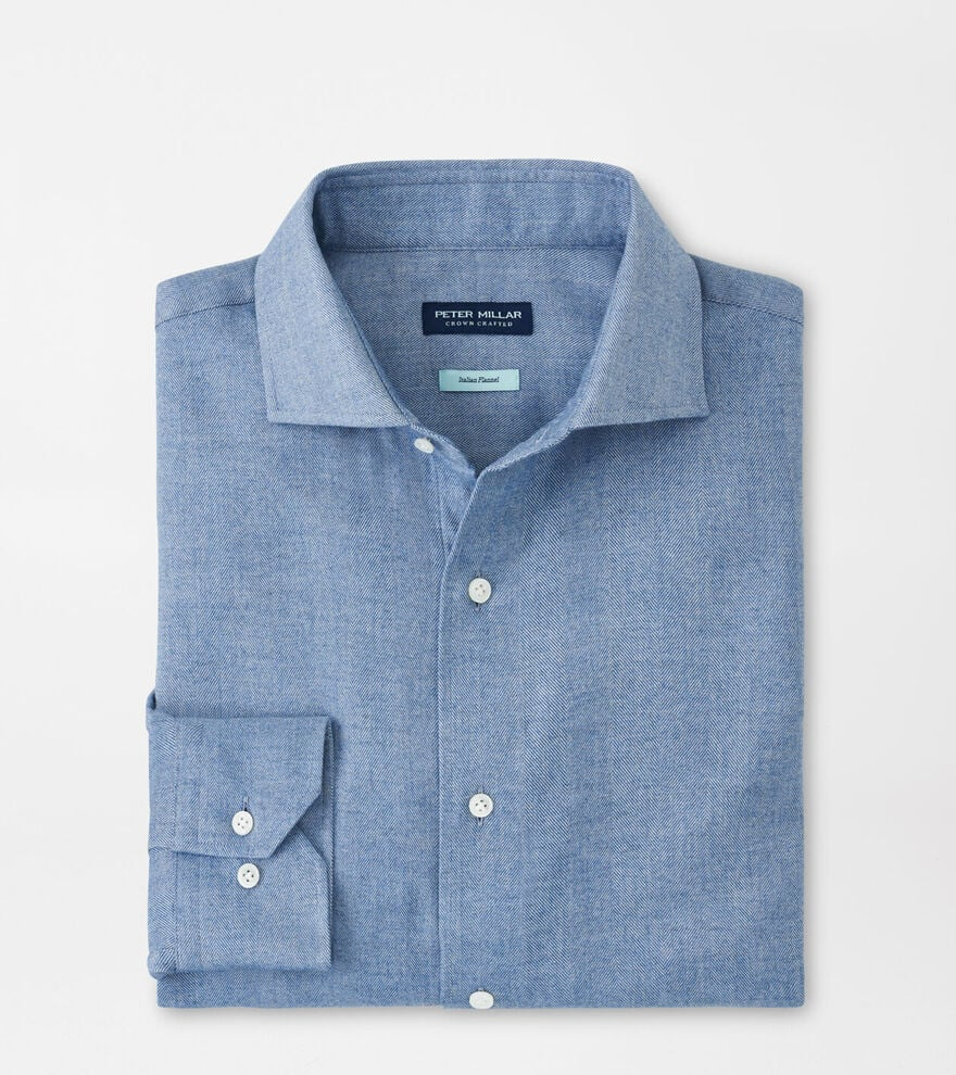 BRIXEN ITALIAN FLANNEL SHIRT - RAIN CLOUD