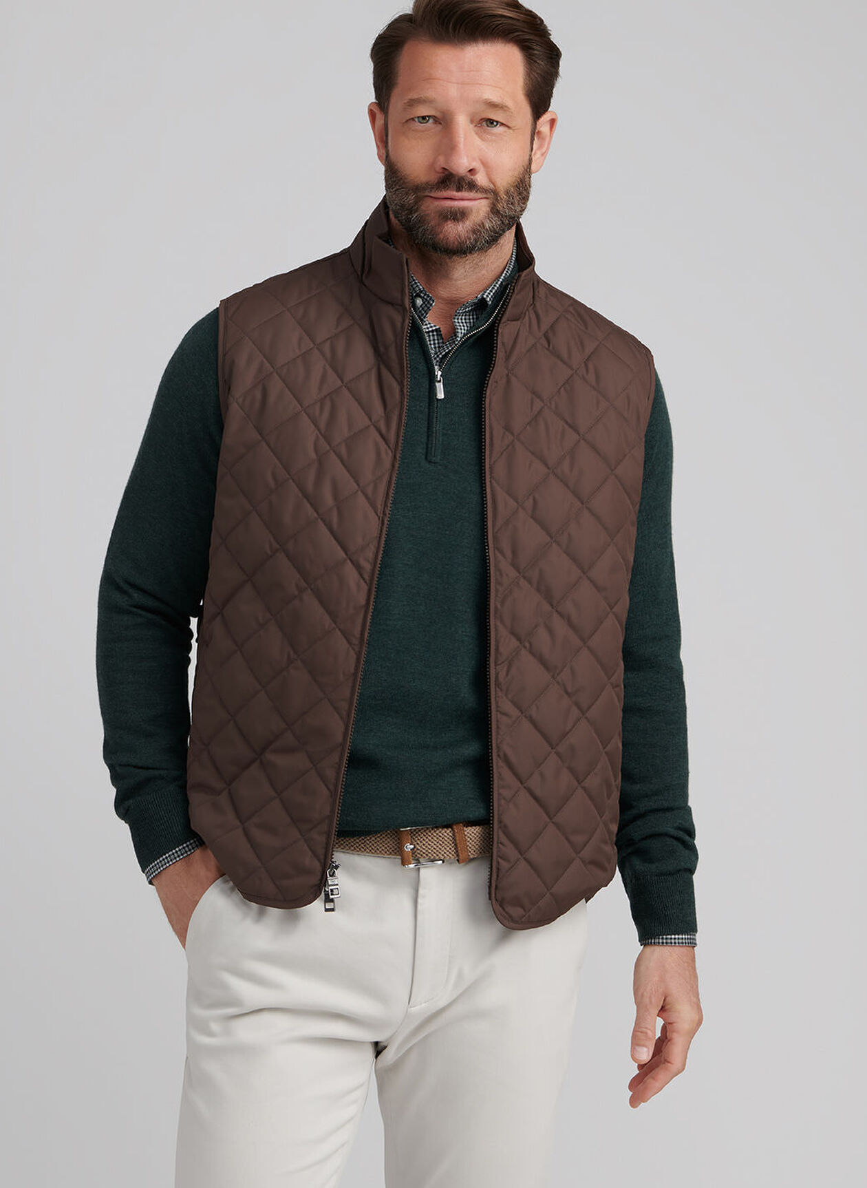 ESSEX QUILTED VEST - FRENCH PRESS
