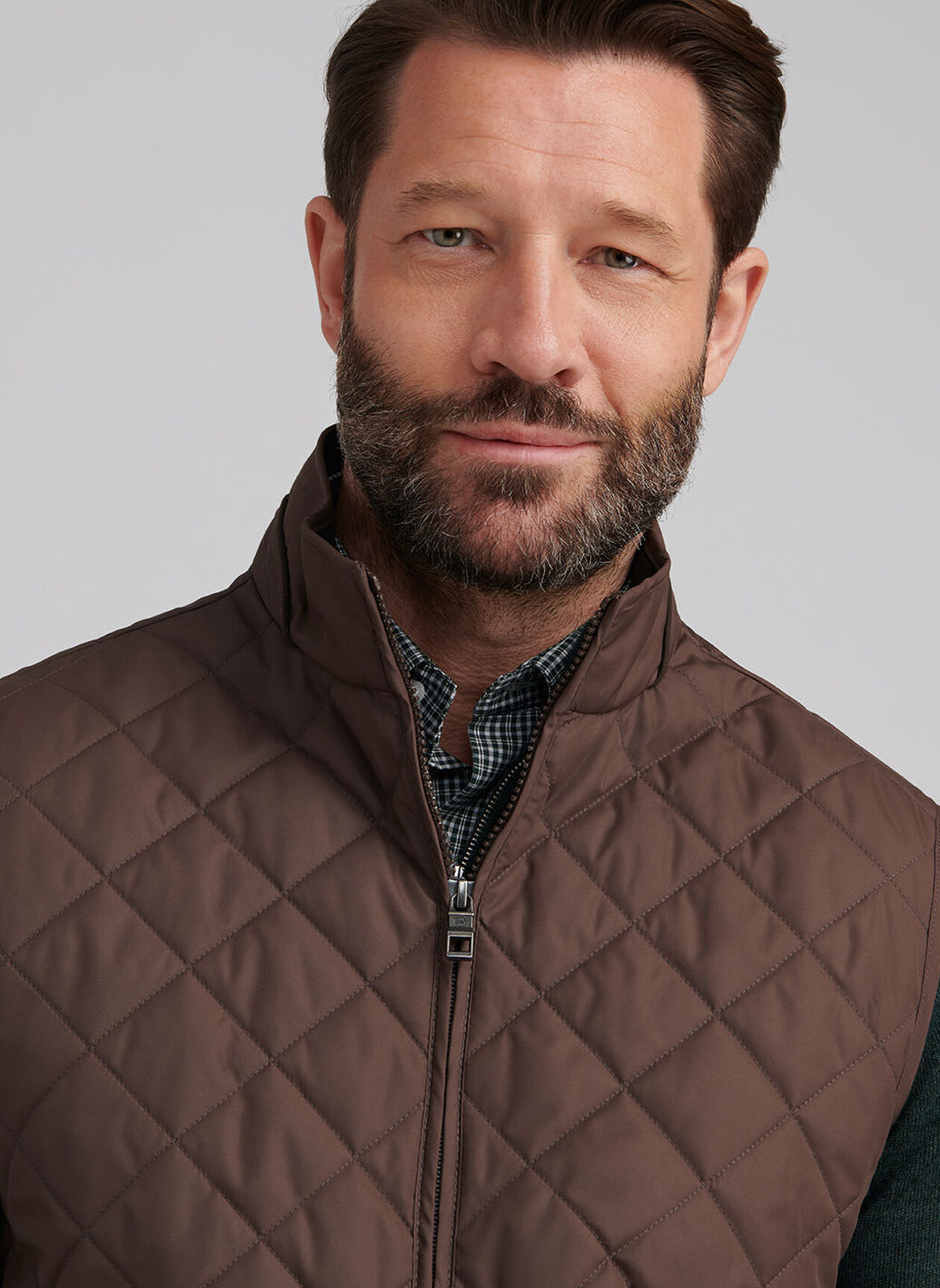 ESSEX QUILTED VEST - FRENCH PRESS