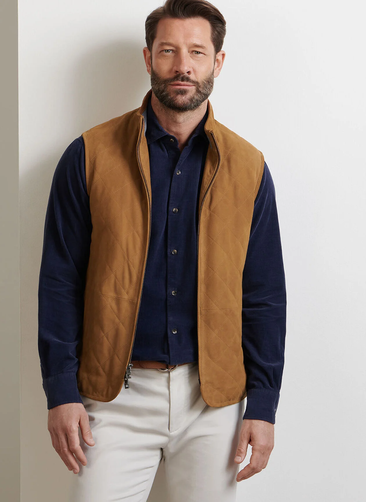 ESSEX SUEDE VEST - WHISKEY