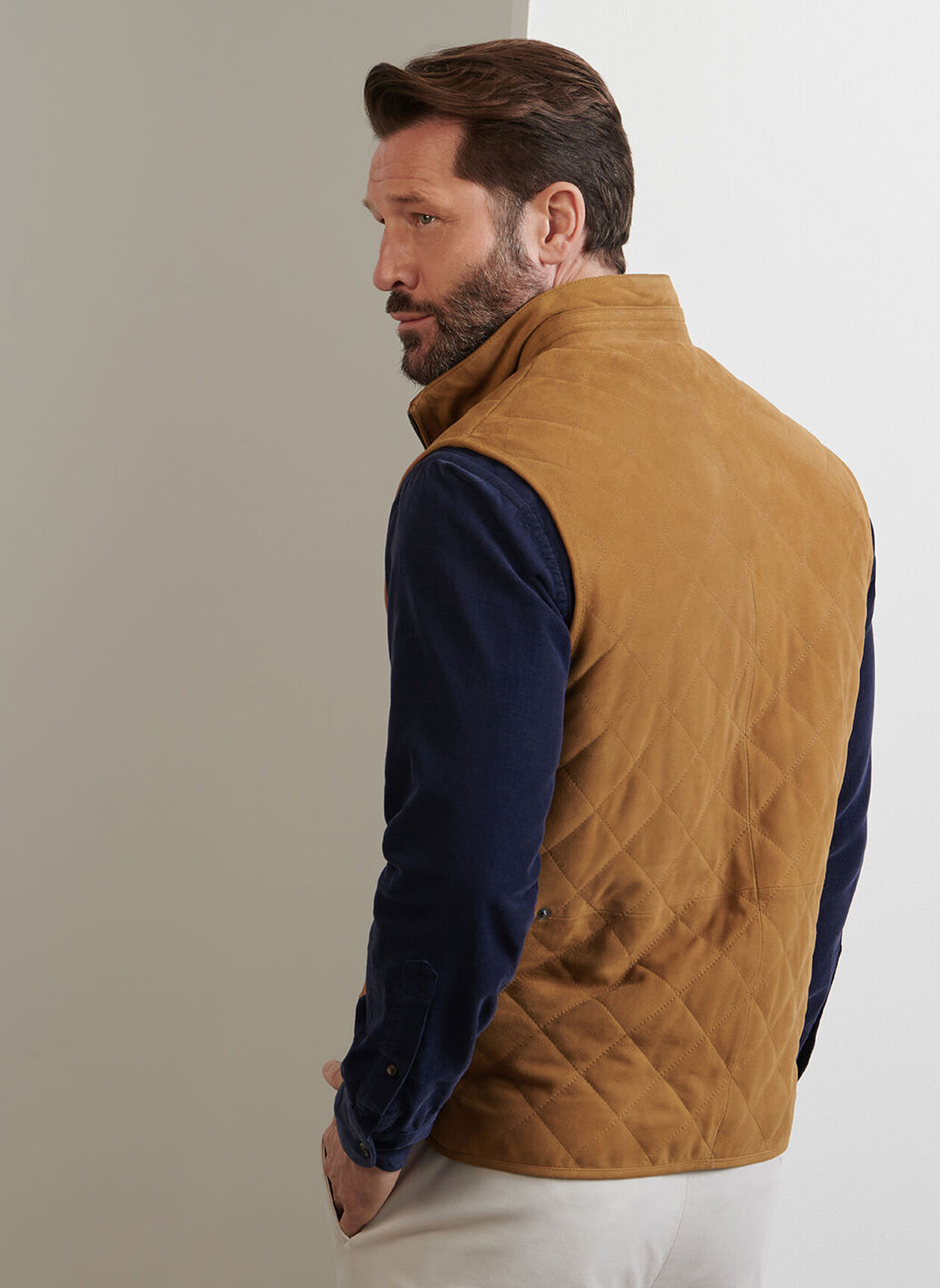 ESSEX SUEDE VEST - WHISKEY