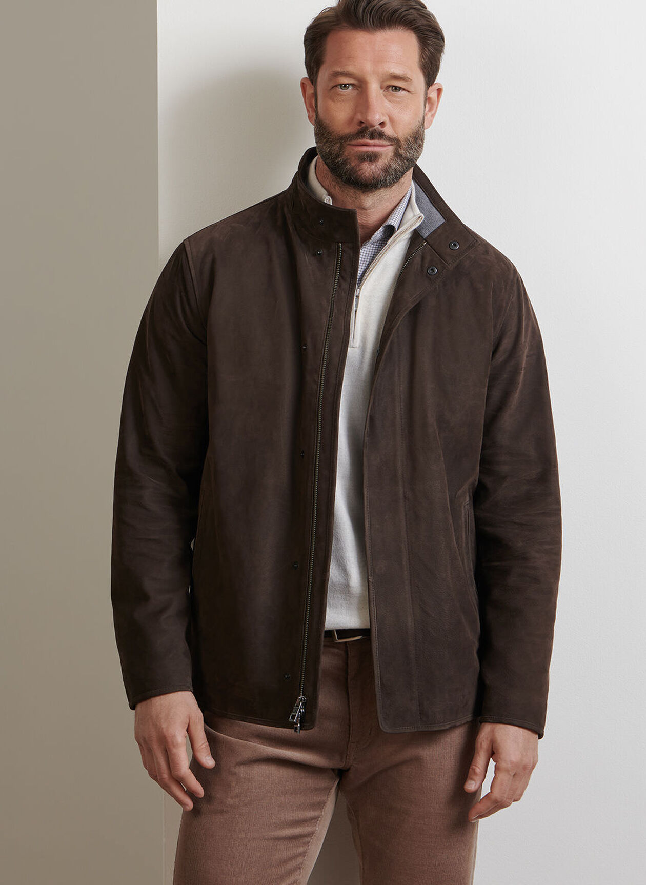 NORWALK NUBUCK COAT - ESPRESSO