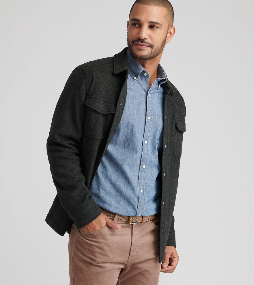 CROWN FLEX MERINO SHIRT JACKET - DARK OLIVE