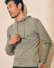 SUNWASHED SLUB HOODIE - TRAIL OLIVE