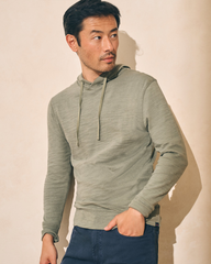SUNWASHED SLUB HOODIE - TRAIL OLIVE