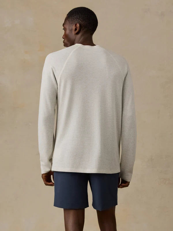 CLOUD LONG SLEEVE HENLEY - SNOW HEATHER