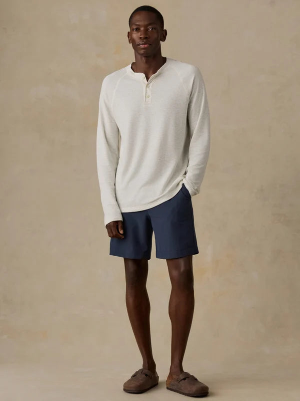 CLOUD LONG SLEEVE HENLEY - SNOW HEATHER