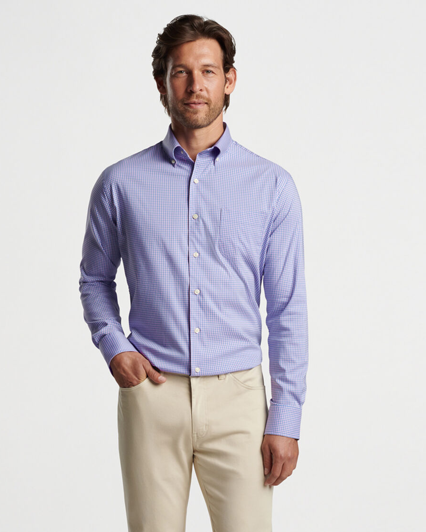 WINTHROP CROWN LITE COTTON STRETCH SHIRT - MARITIME