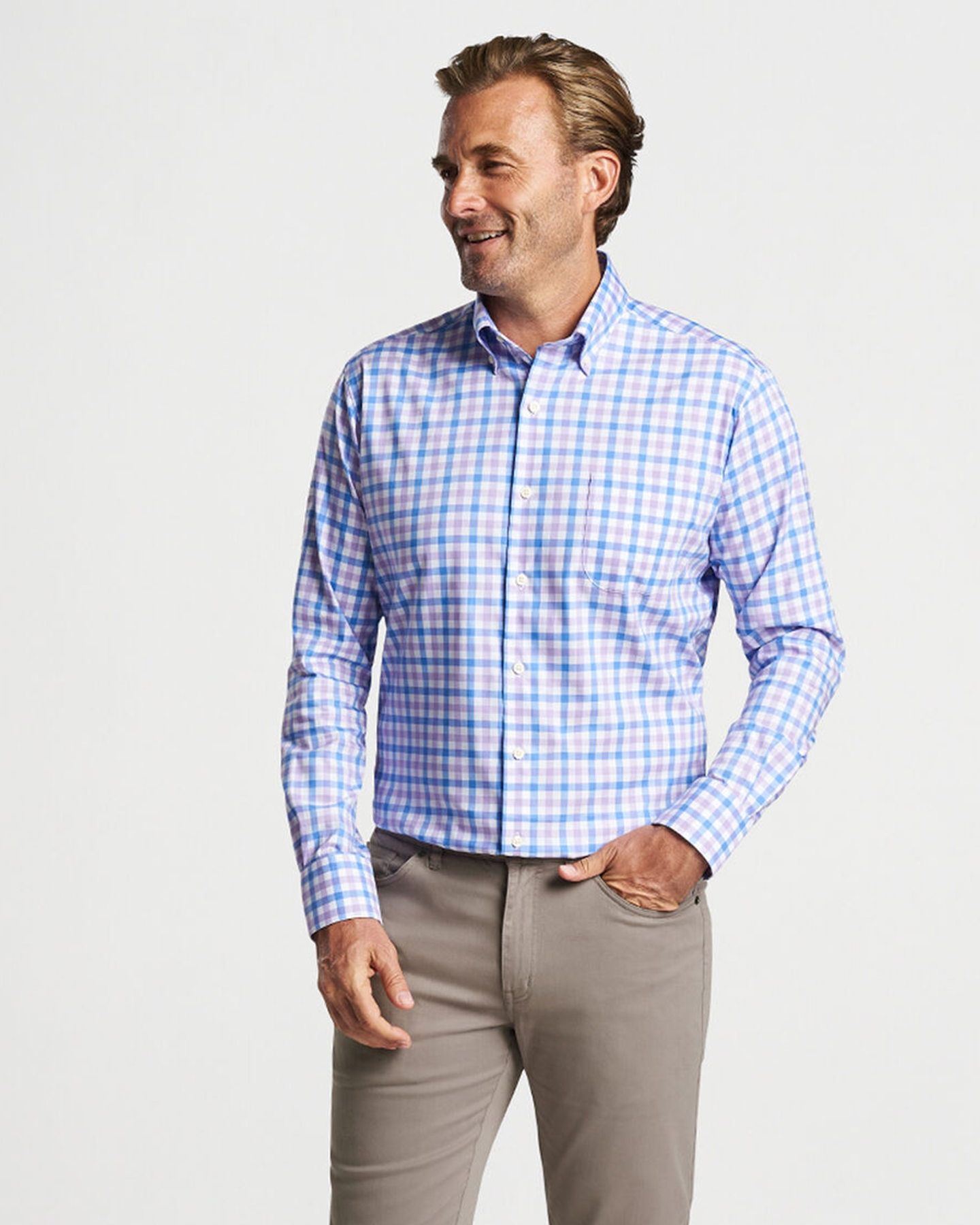 CASTINE CROWN LITE COTTON STRETCH SHIRT - WILD LILAC