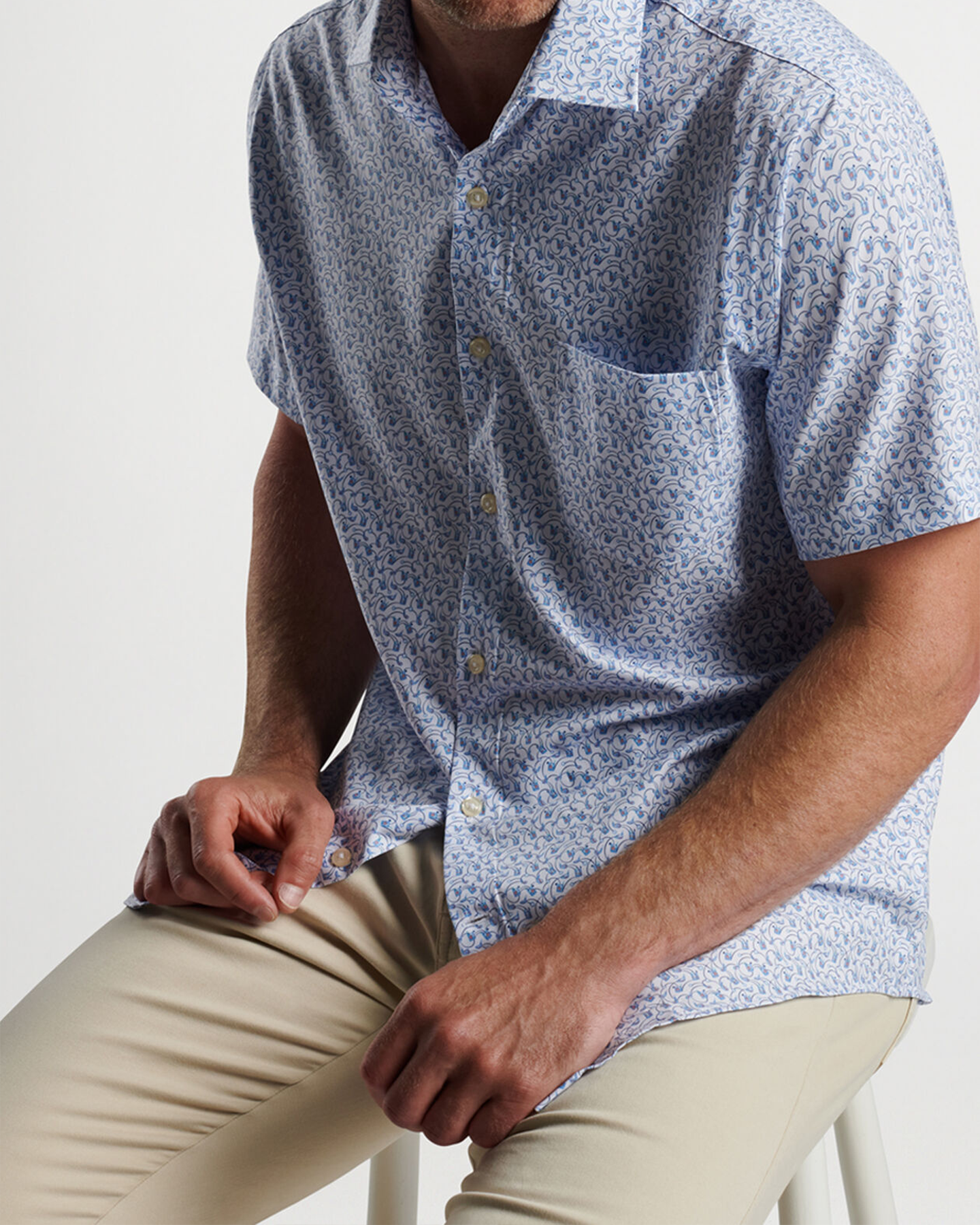 TEE CLUB PERFORMANCE P[OPLIN SHORT SLEEVE SHIRT - MARITIME