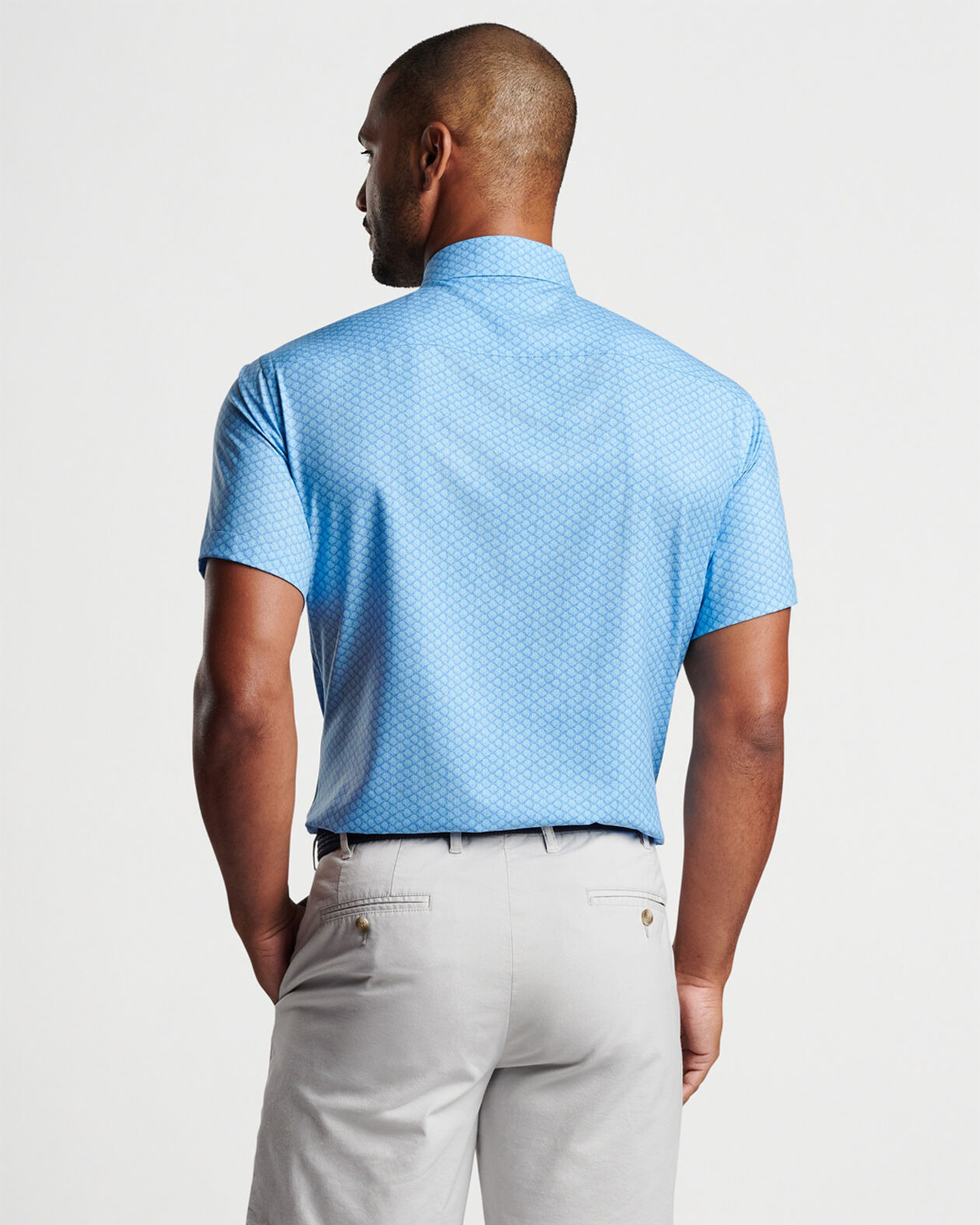 CLAMMING PERFORMANCE POPLIN SHORT SLEEVE SHIRT - MINT BLUE