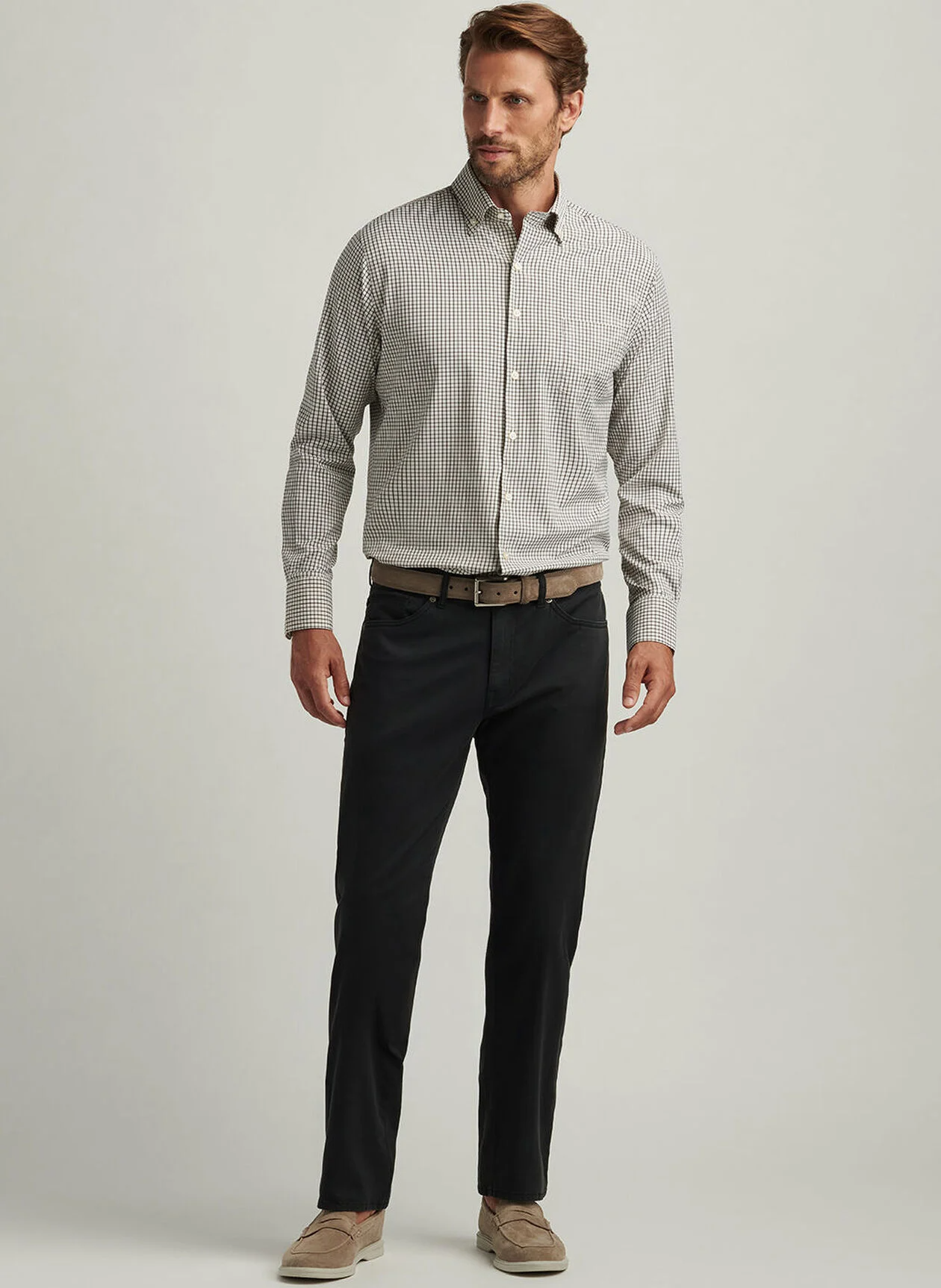 SIGNATURE SATEEN FIVE POCKET PANT - BLACK
