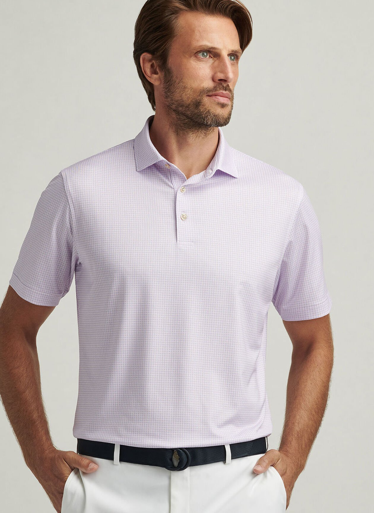 ORBIT PERFORMANCE JERSEY POLO - WHITE/BLUE SEA