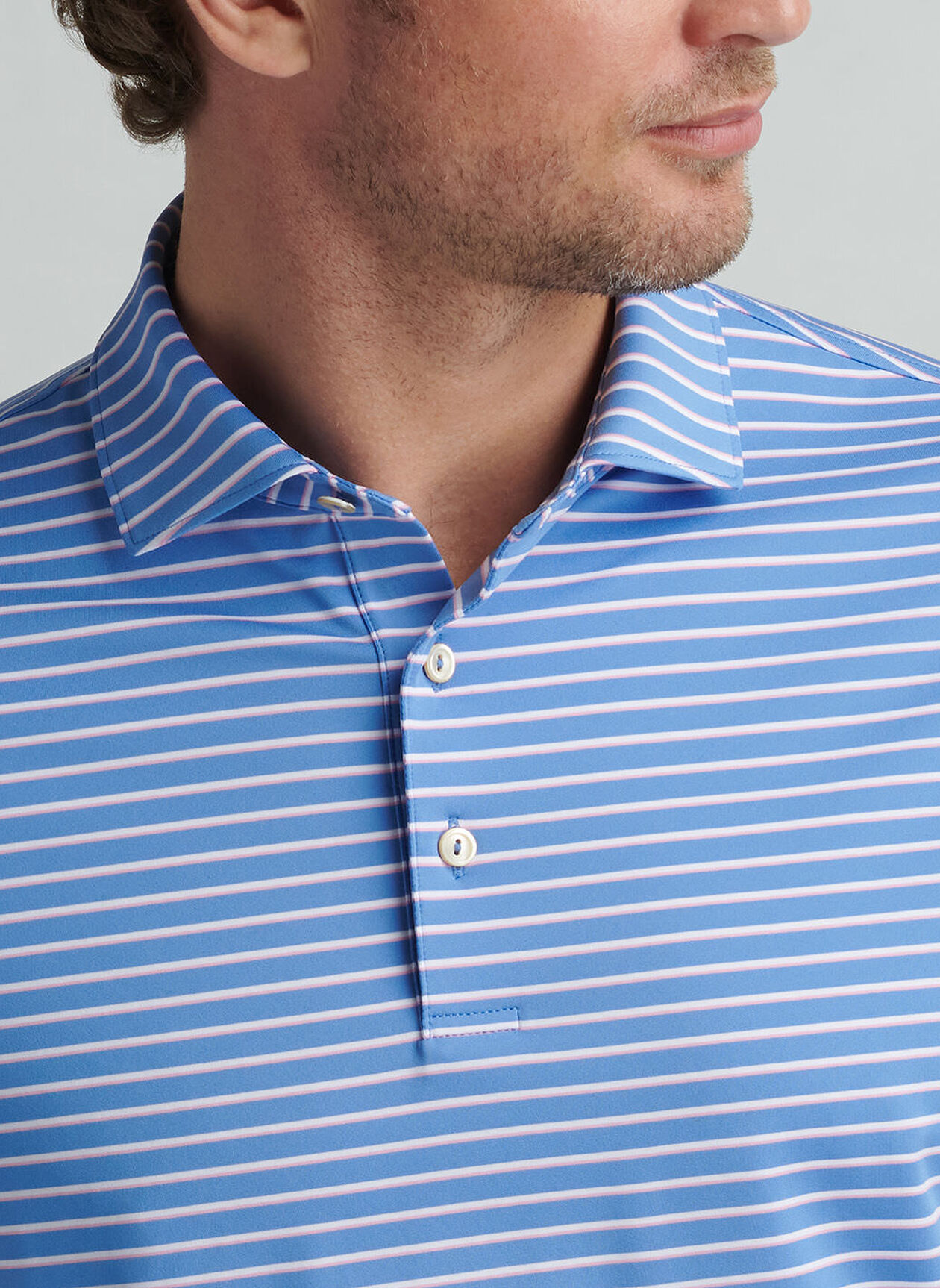 DUNNES PERFORMANCE JERSEY POLO - BLUE SEA