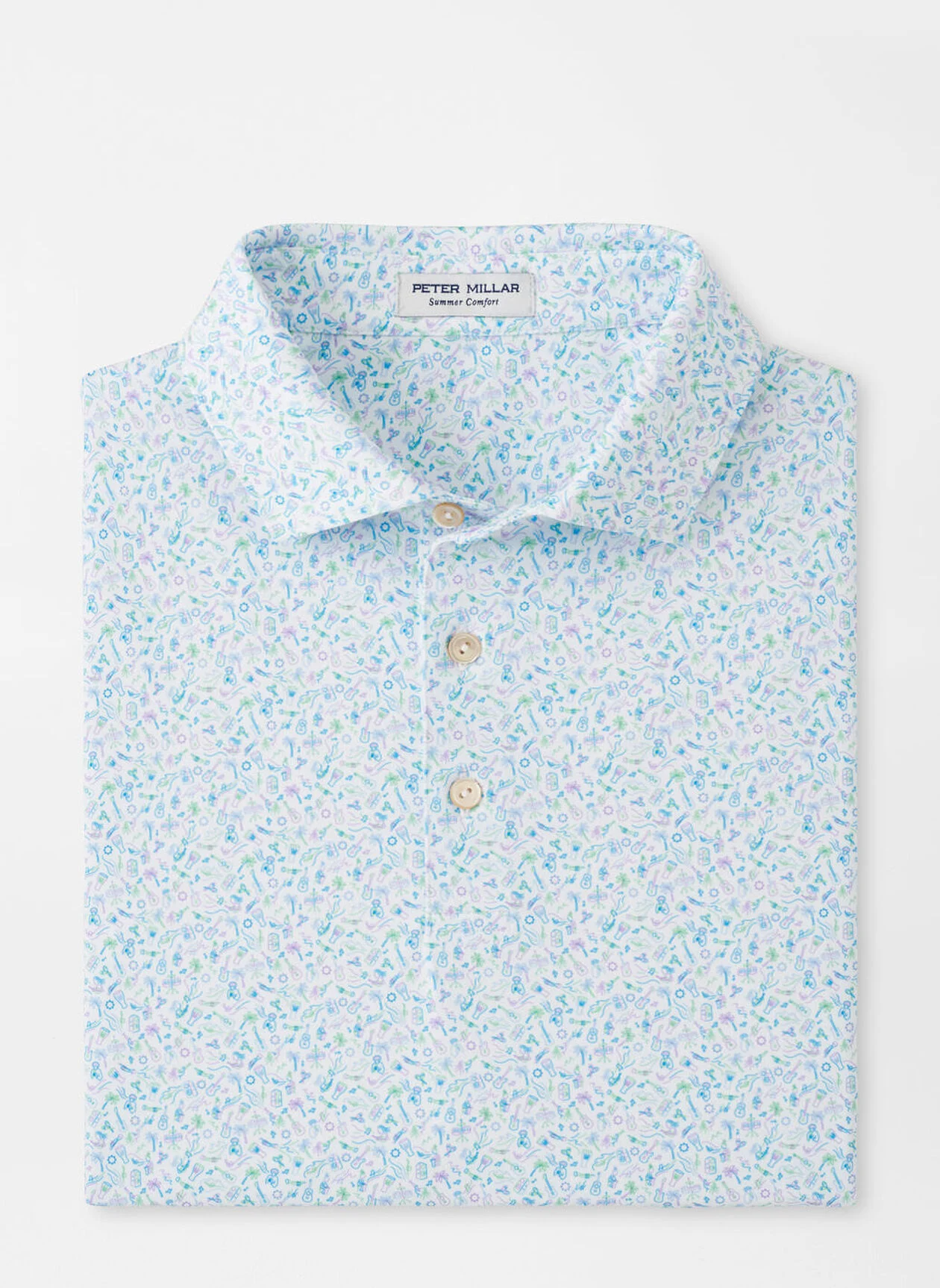 ISLAND JAMMIN PERFORMANCE JERSEY POLO - WHITE