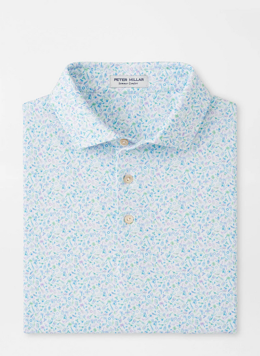 ISLAND JAMMIN PERFORMANCE JERSEY POLO - WHITE