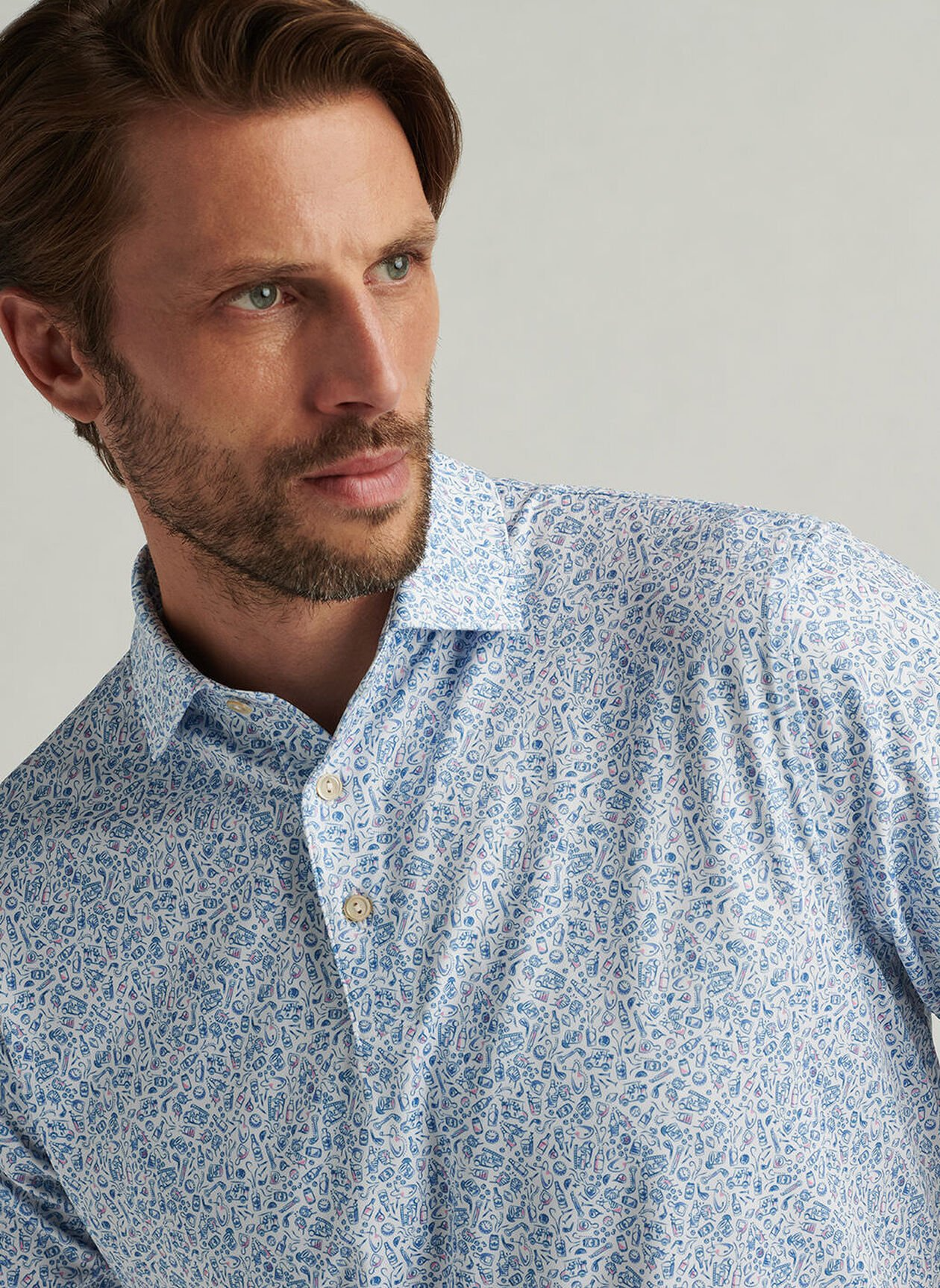 BAR FOR THE COURSE PERFORMANCE JERSEY POLO - WHITE