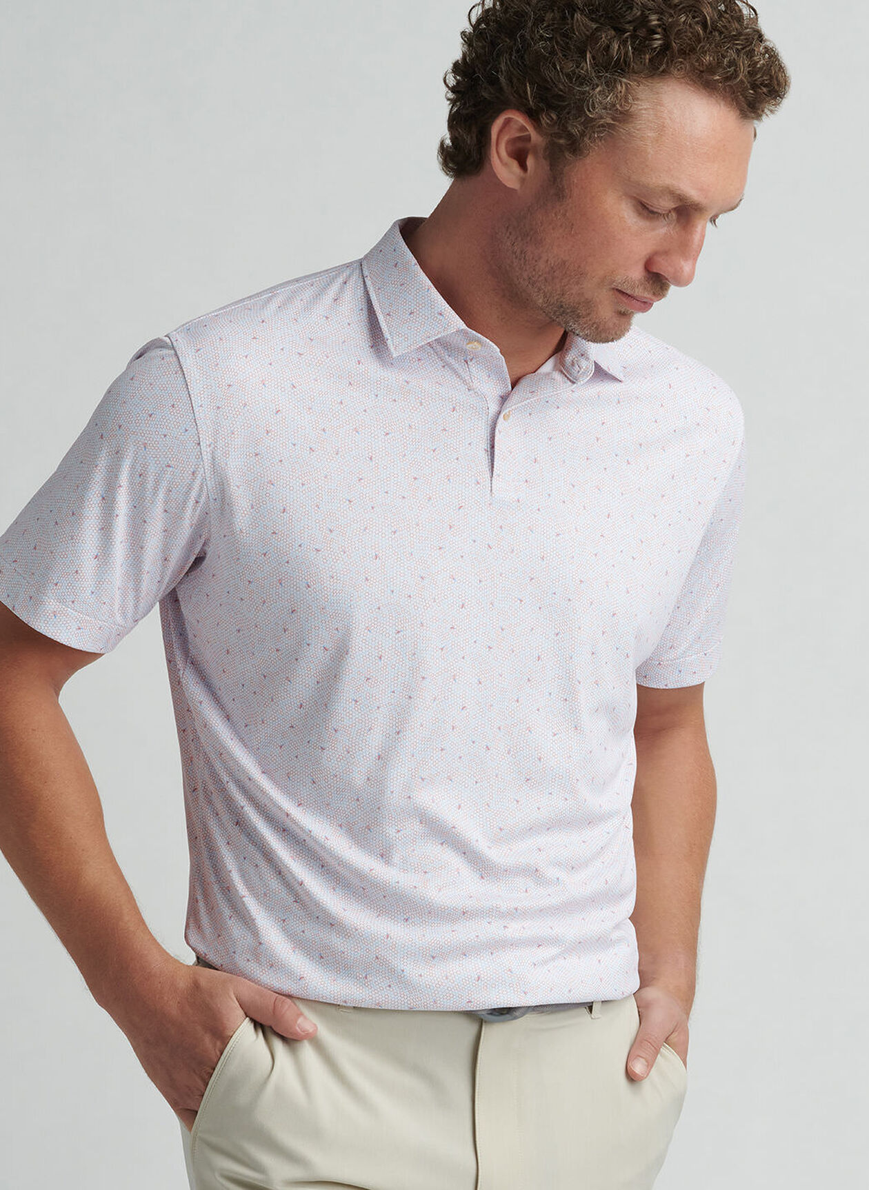 FEATHERWEIGHT HONEYCOMB POLO - WHITE