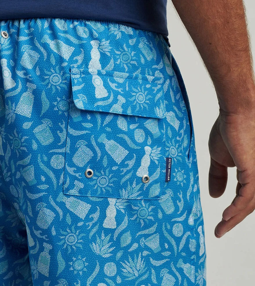 SALTWATER SPIRITS SWIM TRUNK - BLUE MACAW