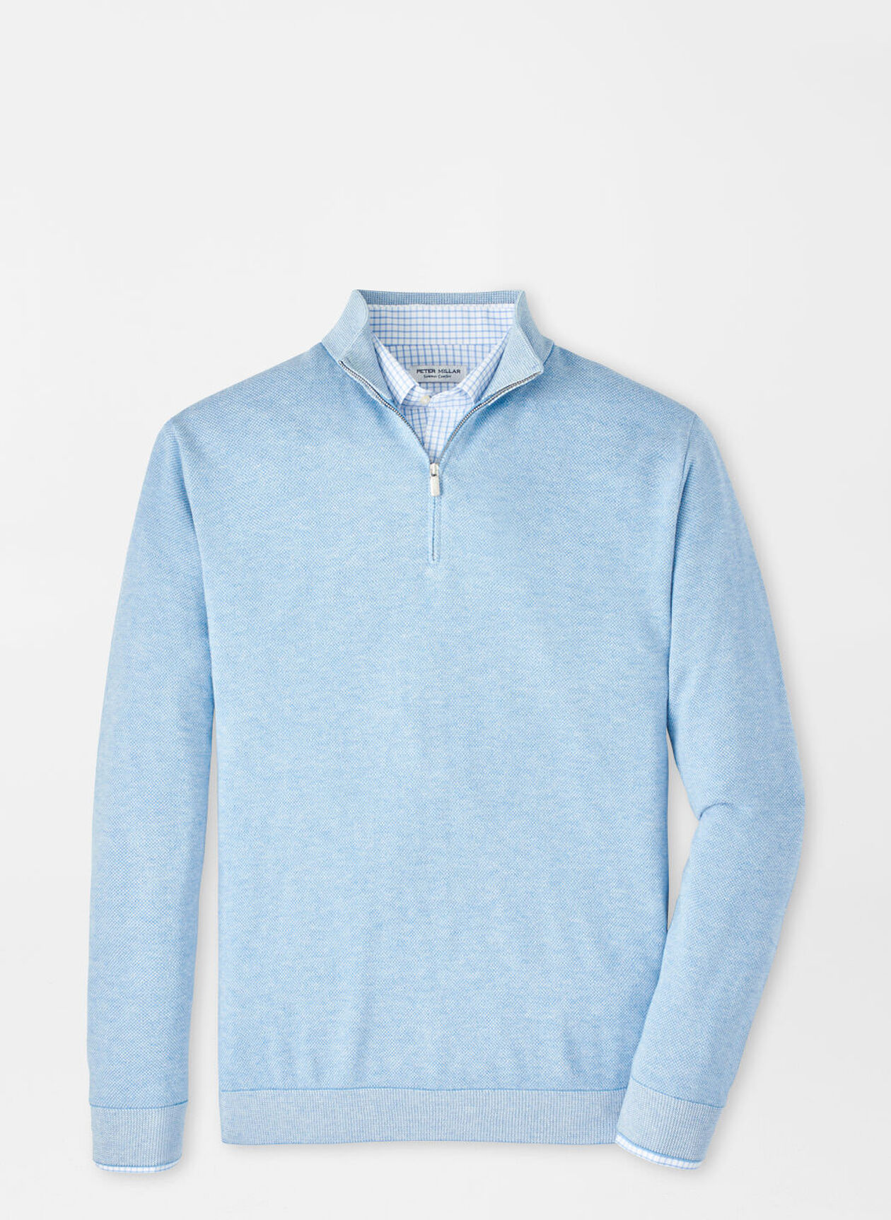 COOL SPUN BIRDSEYE 1/4 ZIP SWEATER - MORNING BLUE