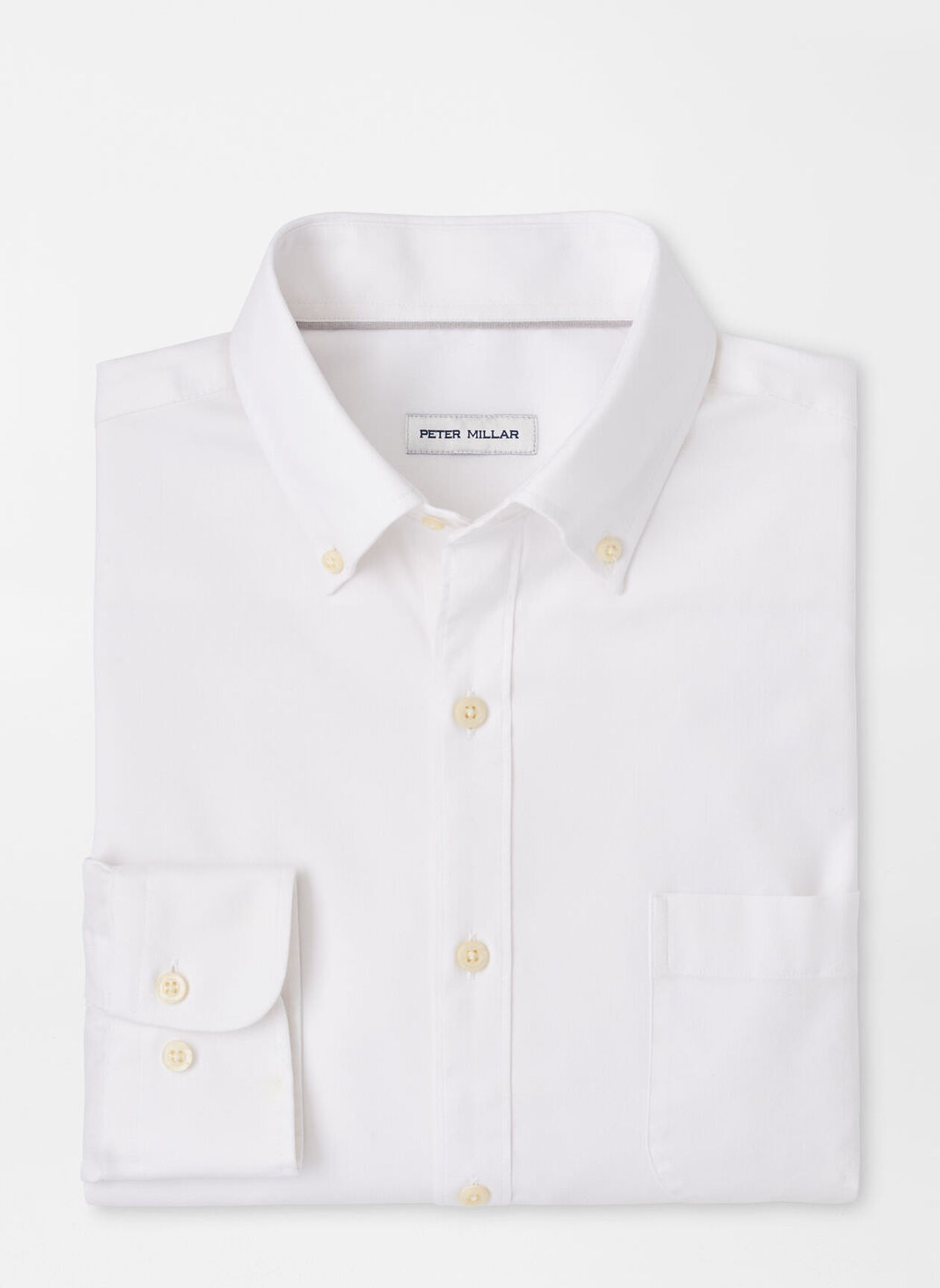 CAMPBELL PERFECT PINPOINT COTTON STRETCH SHIRT - WHITE