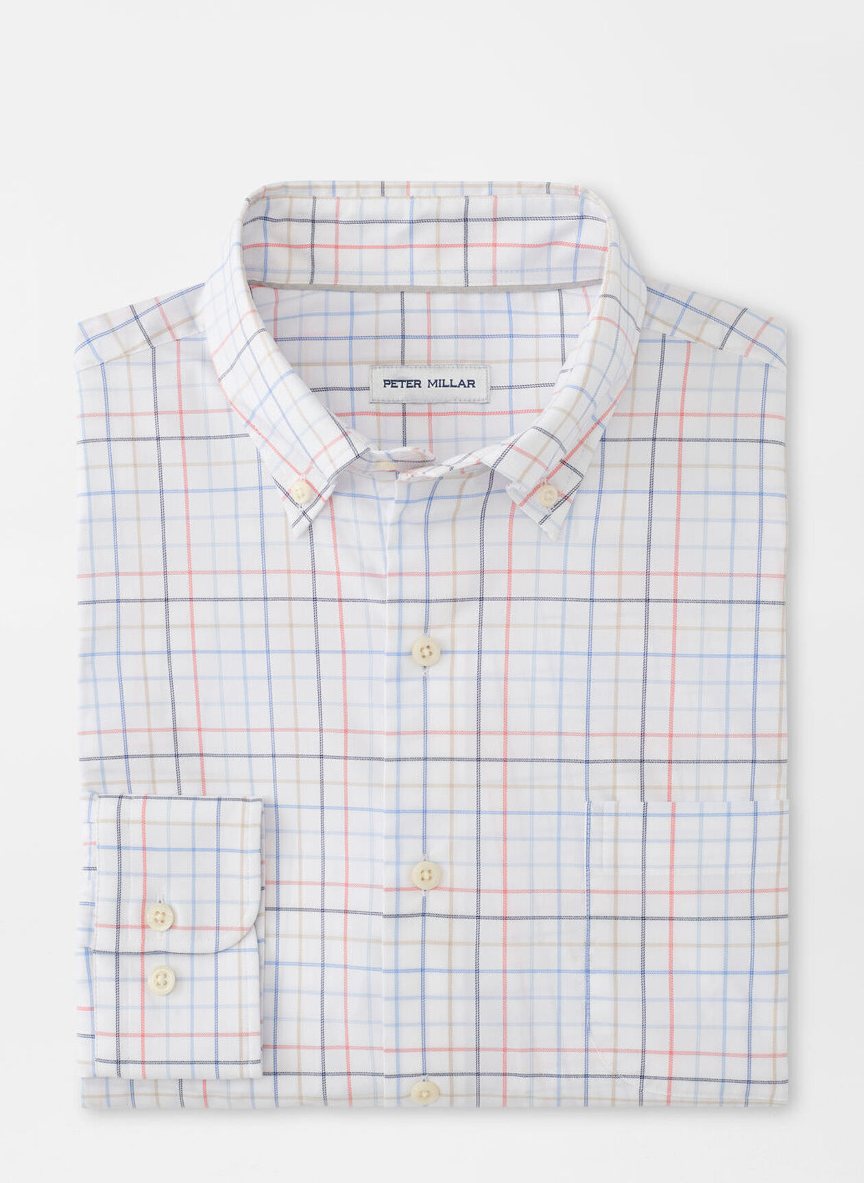 ALLEN CROWN LITE COTTON STRETCH SHIRT - WHITE