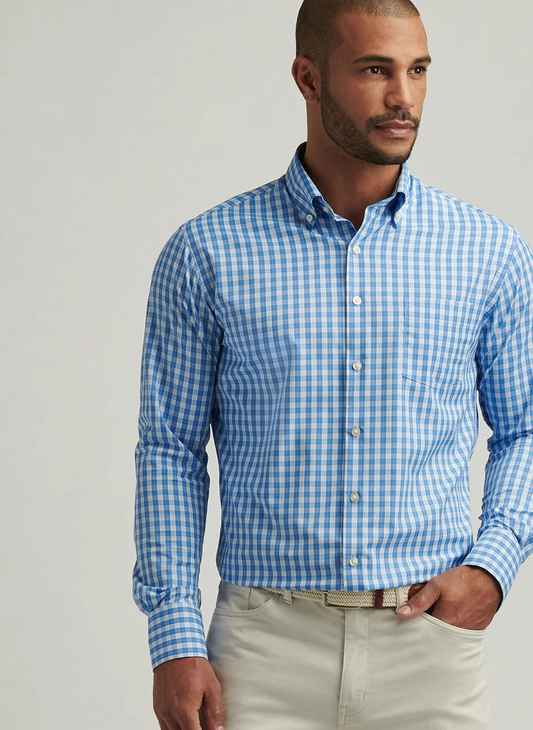 LEVEN PERFORMANCE TWILL SHIRT - BLUE POPPY