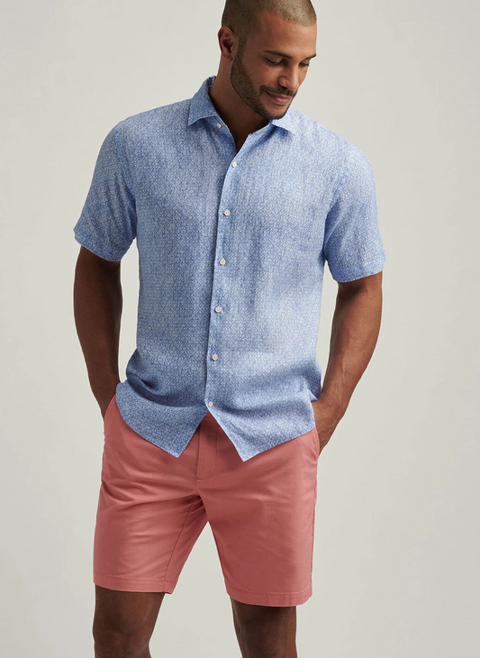 CHAMPLAIN LINEN SHIRT - BLUE FREESIA