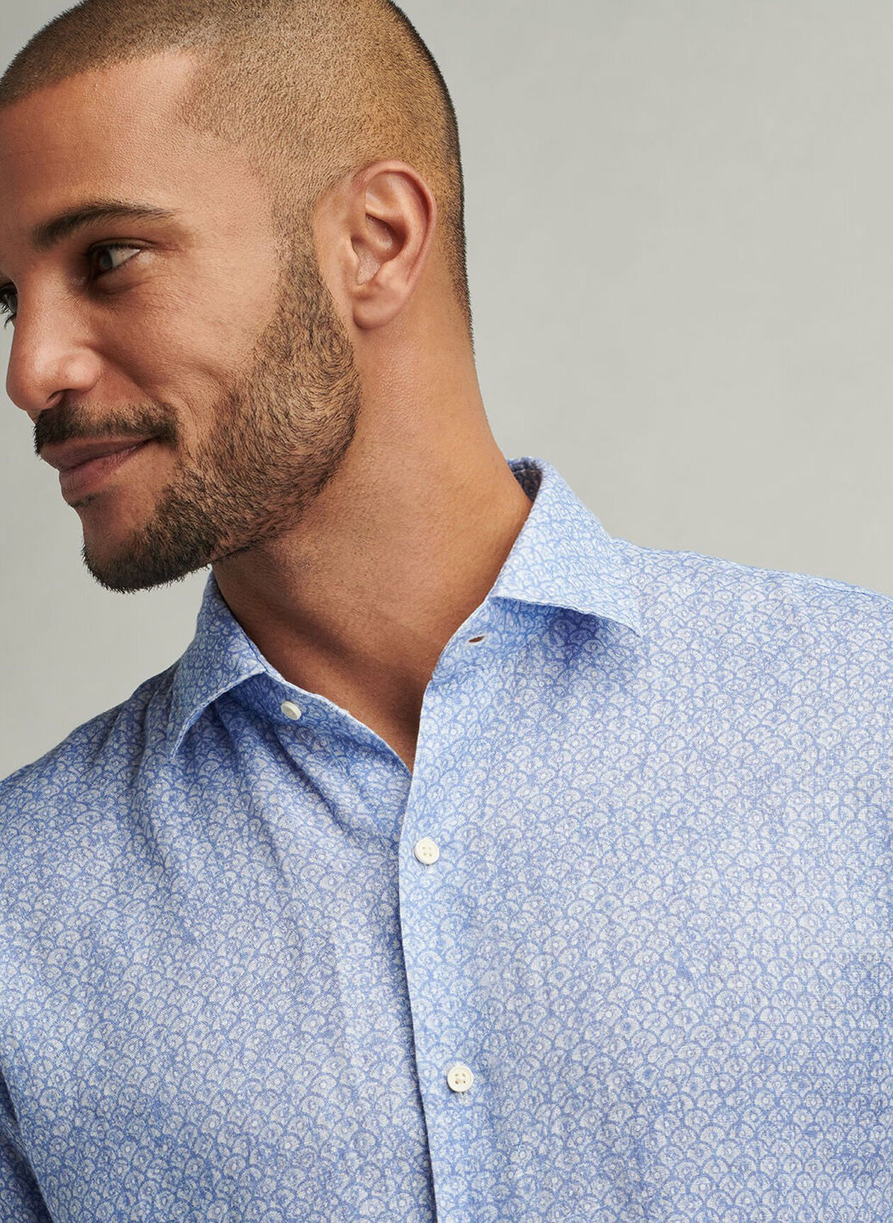CHAMPLAIN LINEN SHIRT - BLUE FREESIA