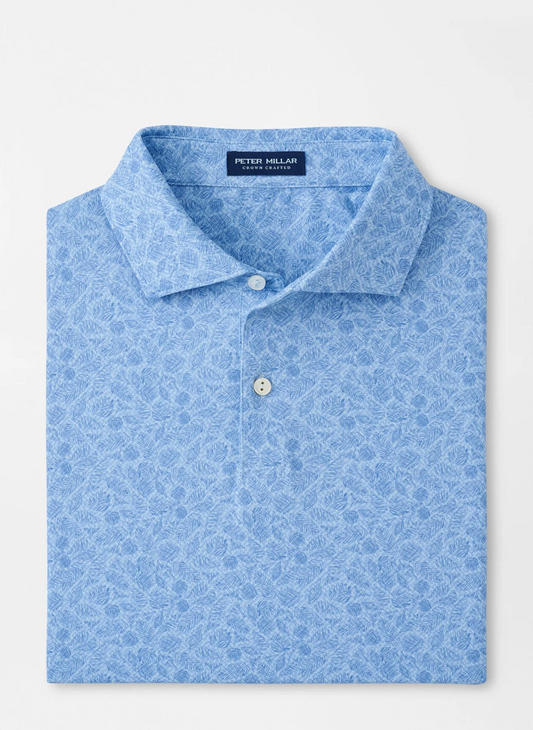 BOTANICAL PERFORMANCE JERSEY POLO - BLUE FROST