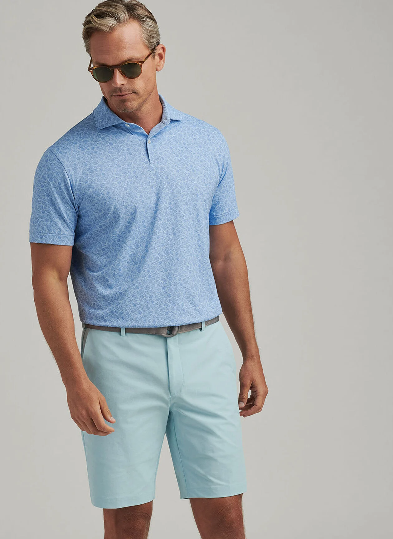 BOTANICAL PERFORMANCE JERSEY POLO - BLUE FROST