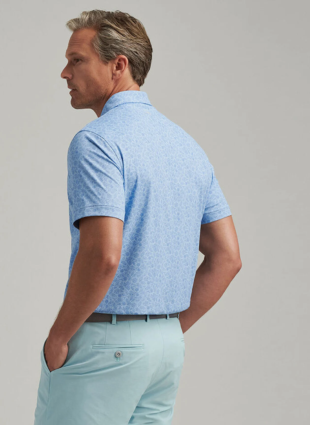 BOTANICAL PERFORMANCE JERSEY POLO - BLUE FROST
