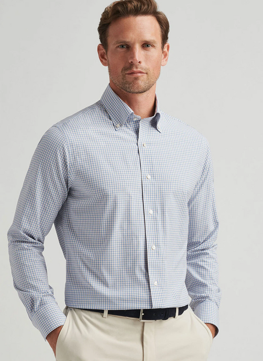 ROLLINS PERFORMANCE POPLIN SHIRT - FOUNTAIN BLUE