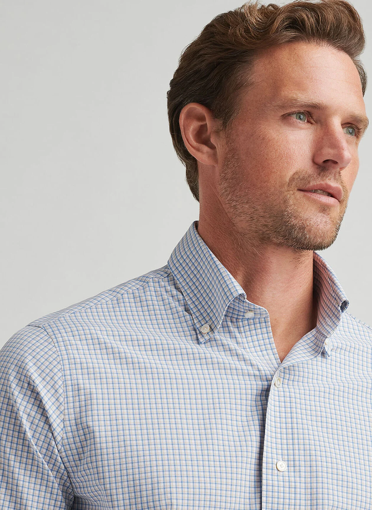 ROLLINS PERFORMANCE POPLIN SHIRT - FOUNTAIN BLUE
