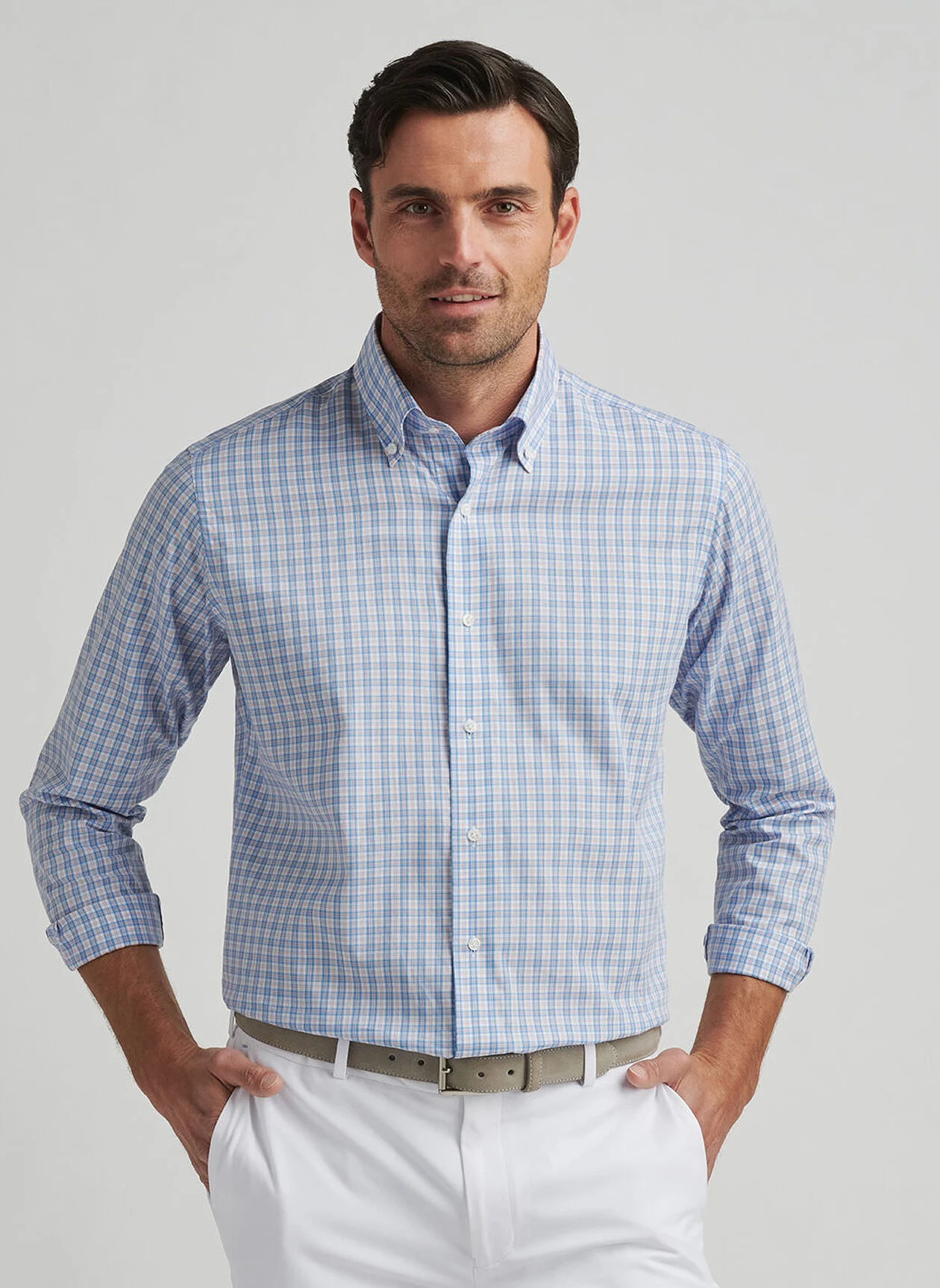 PORTOFINO COTTON SHIRT - FOUNTAIN BLUE