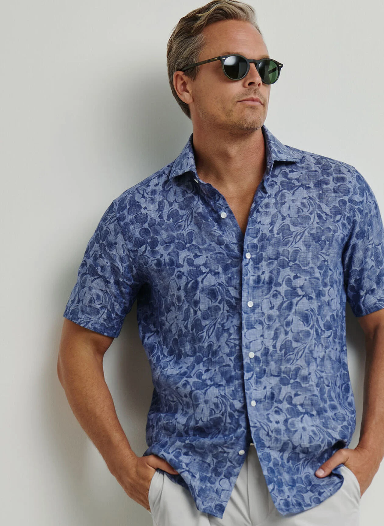 AMALFIN LINEN SHIRT - INDIGO