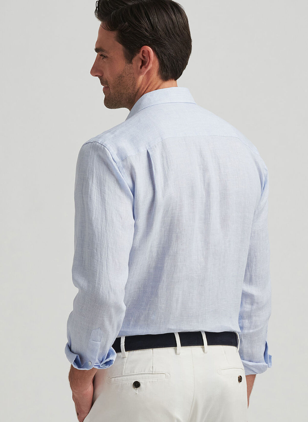 ASTINO LINO CHECK SHIRT - BLUE FROST