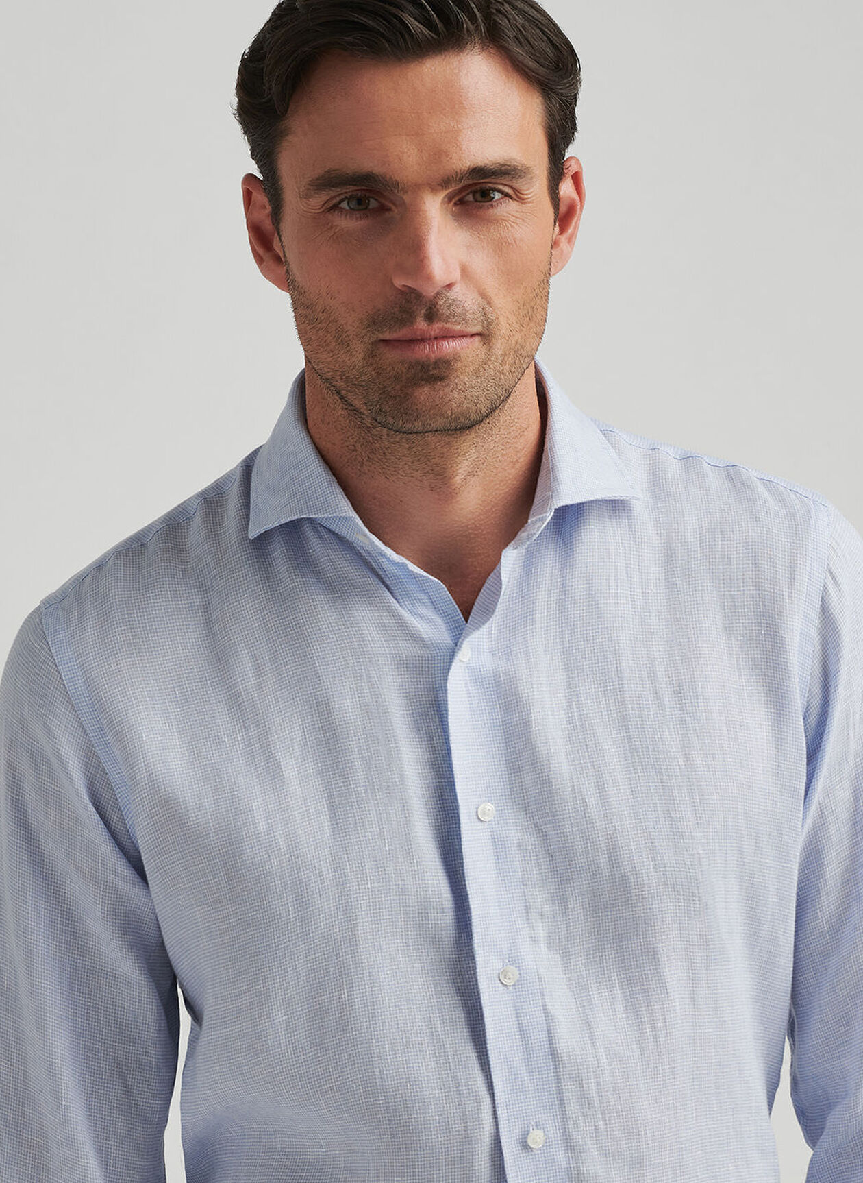 ASTINO LINO CHECK SHIRT - BLUE FROST
