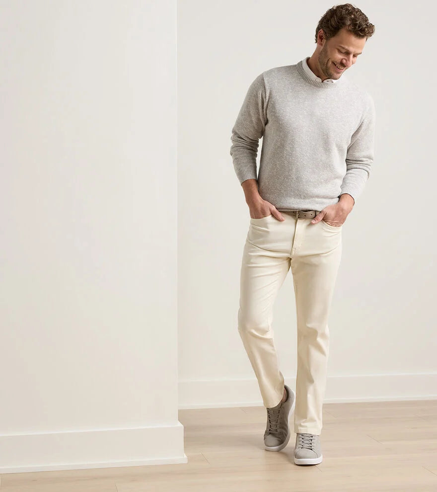 SIGNATURE SATEEN FIVE POCKET PANT - IVORY