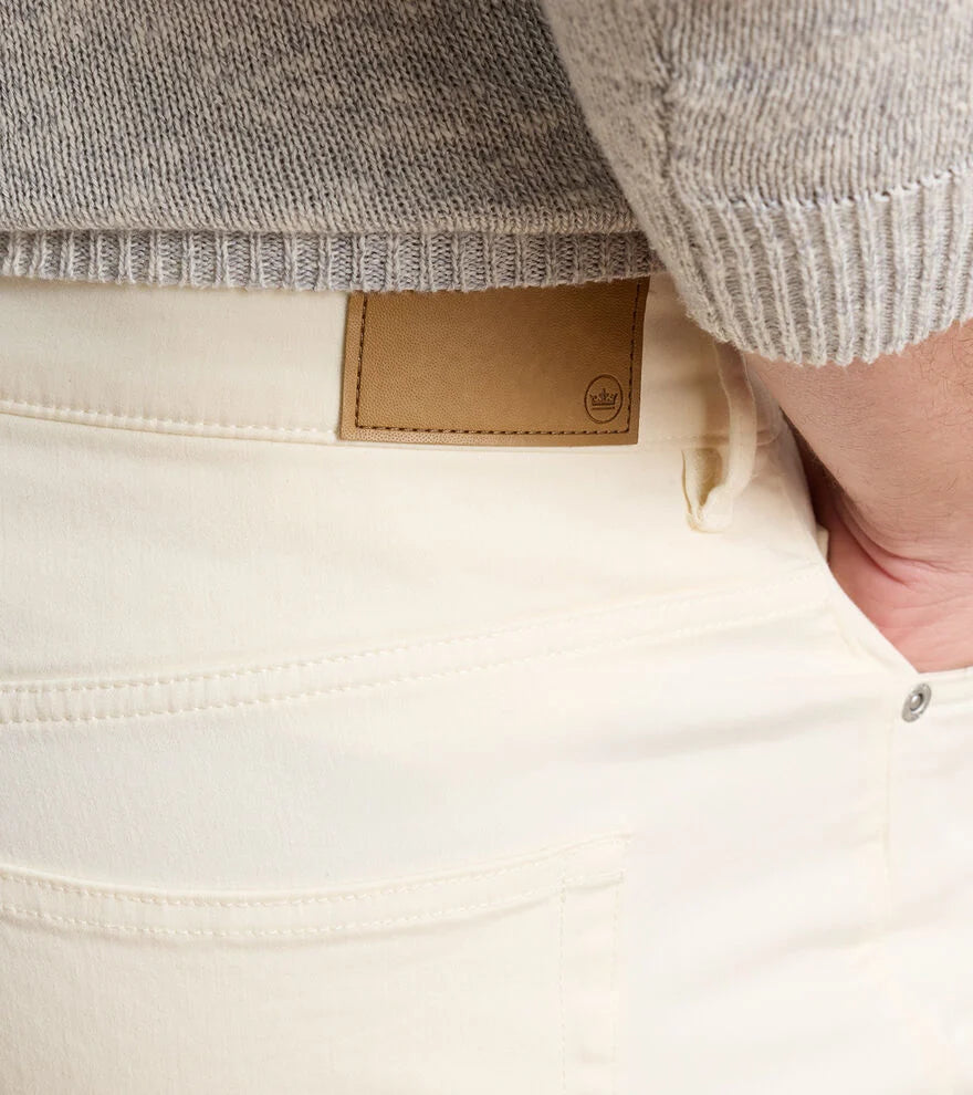 SIGNATURE SATEEN FIVE POCKET PANT - IVORY
