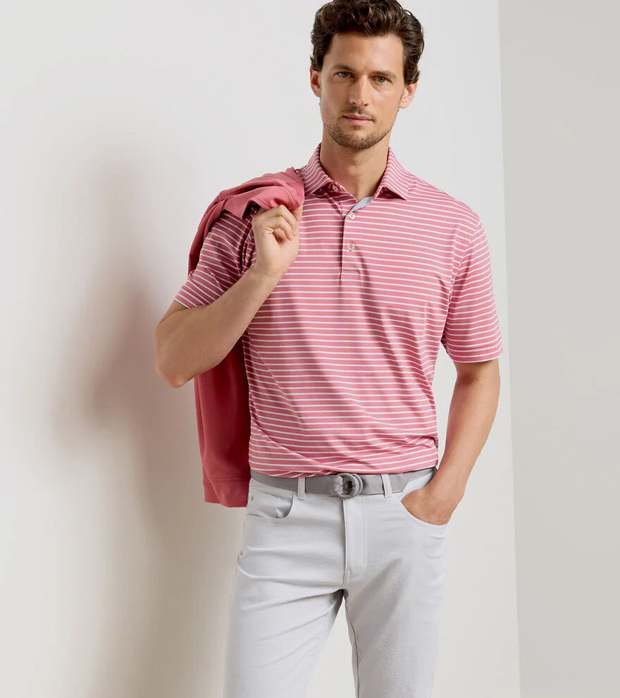 DUNNES PERFORMANCE JERSEY POLO - CHILI RED