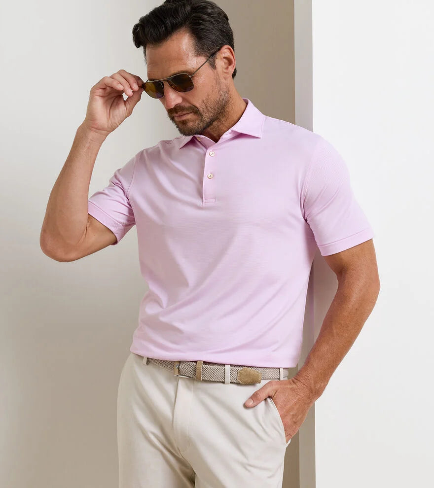 JUBILEE PERFORMANCE JERSEY POLO -  PINK PARFAIT