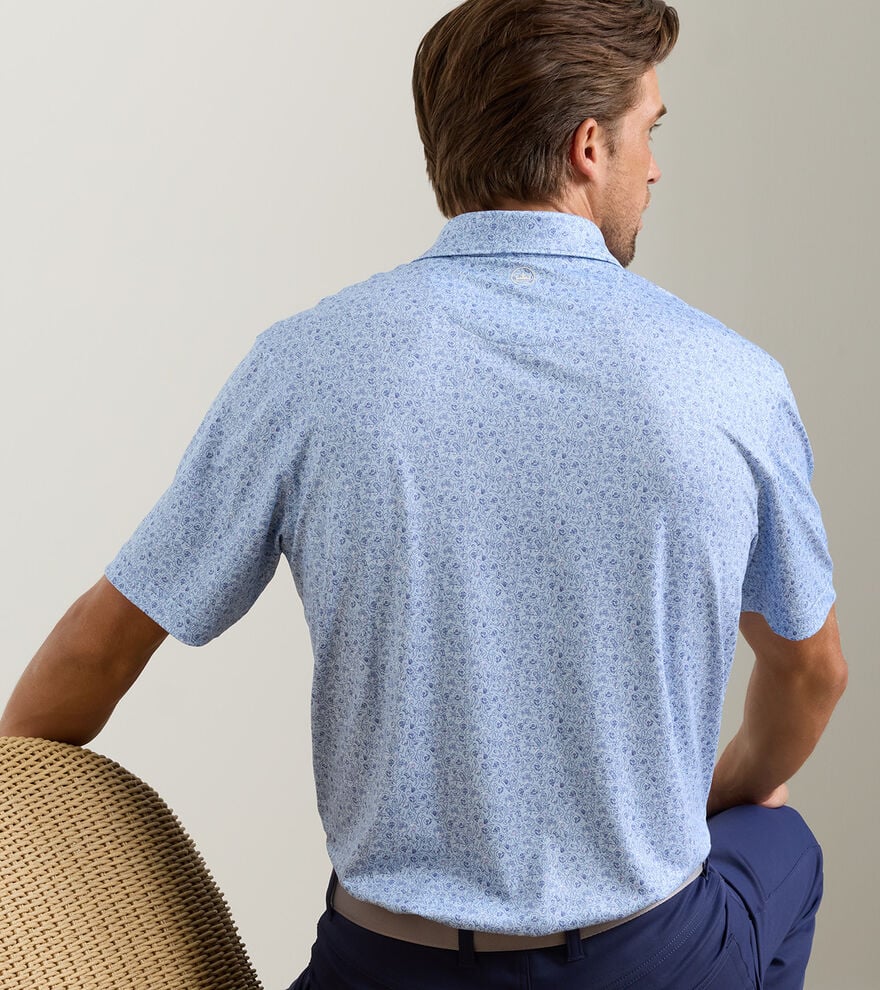 PARKER PERFORMANCE JESERY POLO- STREAM BLUE