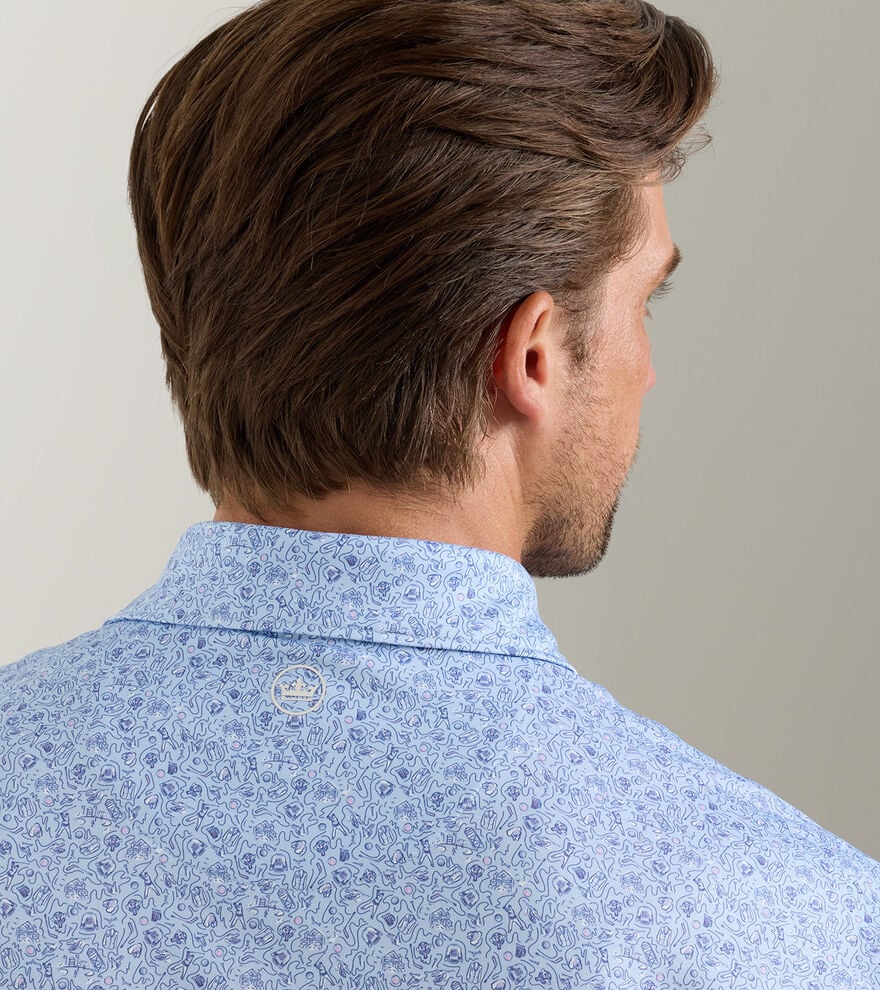 PARKER PERFORMANCE JESERY POLO- STREAM BLUE
