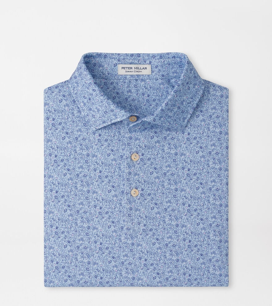 PARKER PERFORMANCE JESERY POLO- STREAM BLUE