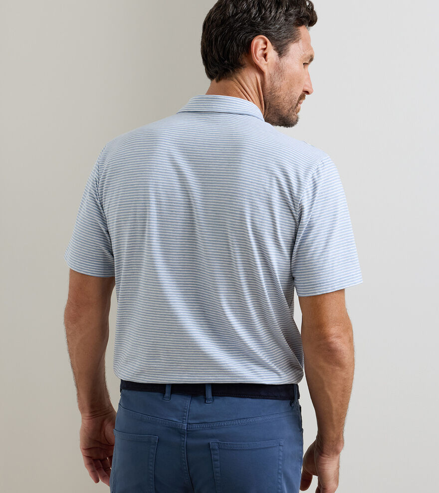 CALVERT CROWN FLEX COTTON POLO- CLOUDY BLUE