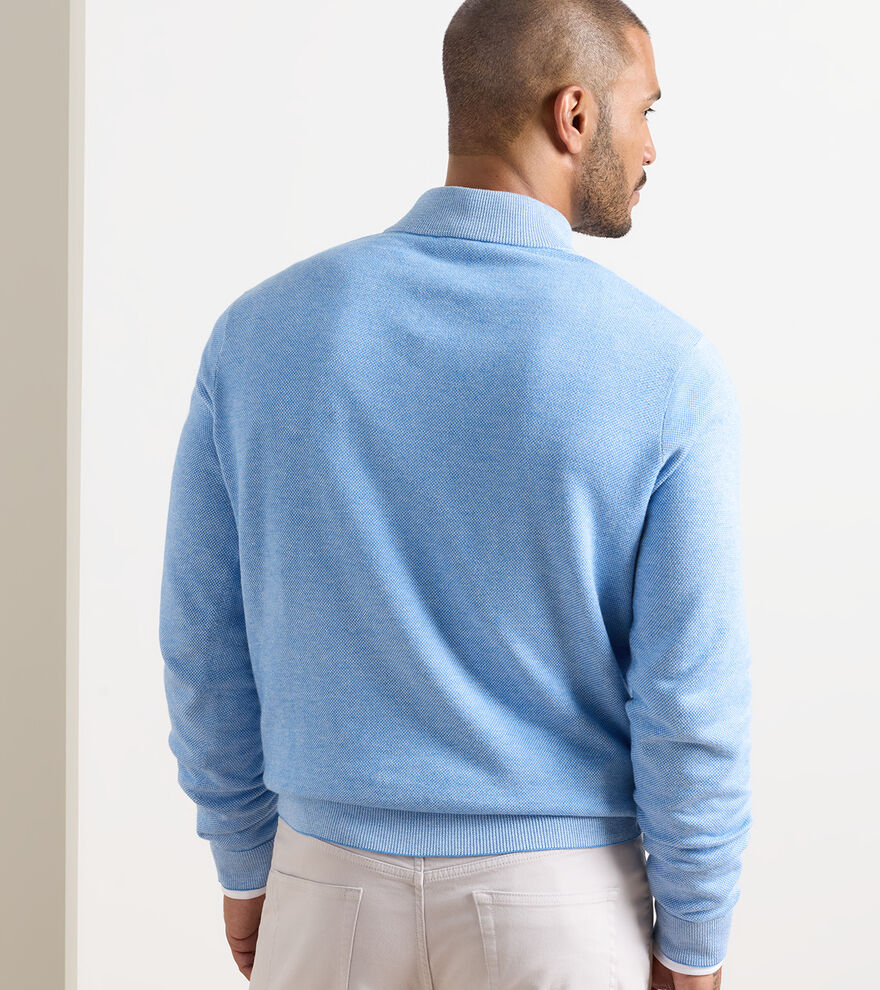 COOLSPUN LITE BIRDSEYE 1/4 ZIP SWEATER - BLUEBIRD