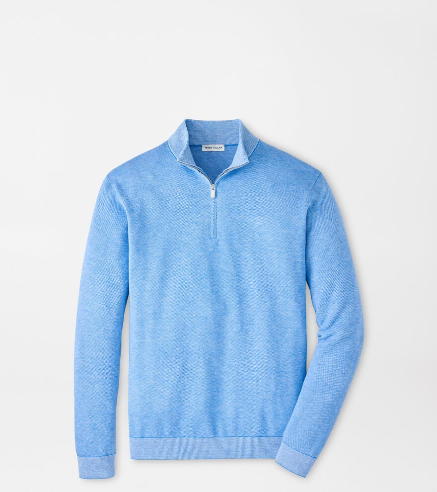 COOLSPUN LITE BIRDSEYE 1/4 ZIP SWEATER - BLUEBIRD