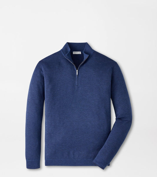 COOLSPUN LITE BIRDSEYE 1/4 ZIP SWEATER - NAVY