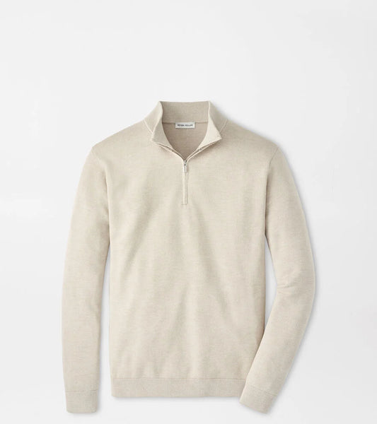COOLSPUN LITE BIRDSEYE 1/4 ZIP SWEATER - TRUFFLE
